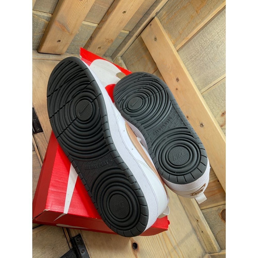 NIKE Court Borough Low 7Y GS White Bronze Junior Kids Shoes BQ5448-116 - Picture 10 of 11